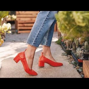 Everlane Day Heel in Red Leather